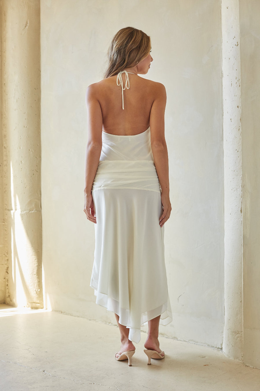 Cora Mesh Halter Midi Dress