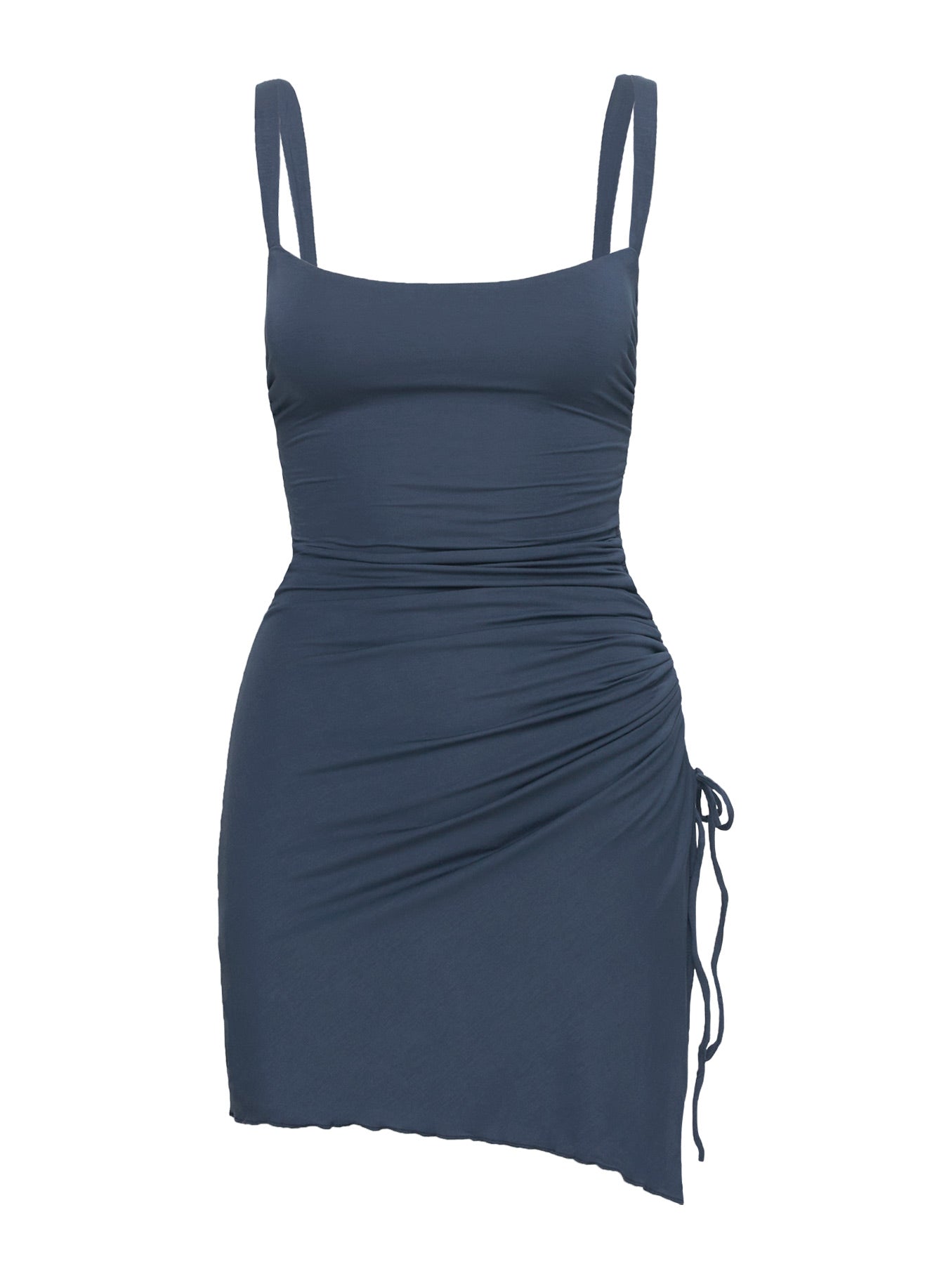 Melda Square Neck Mini Dress Navy Petite