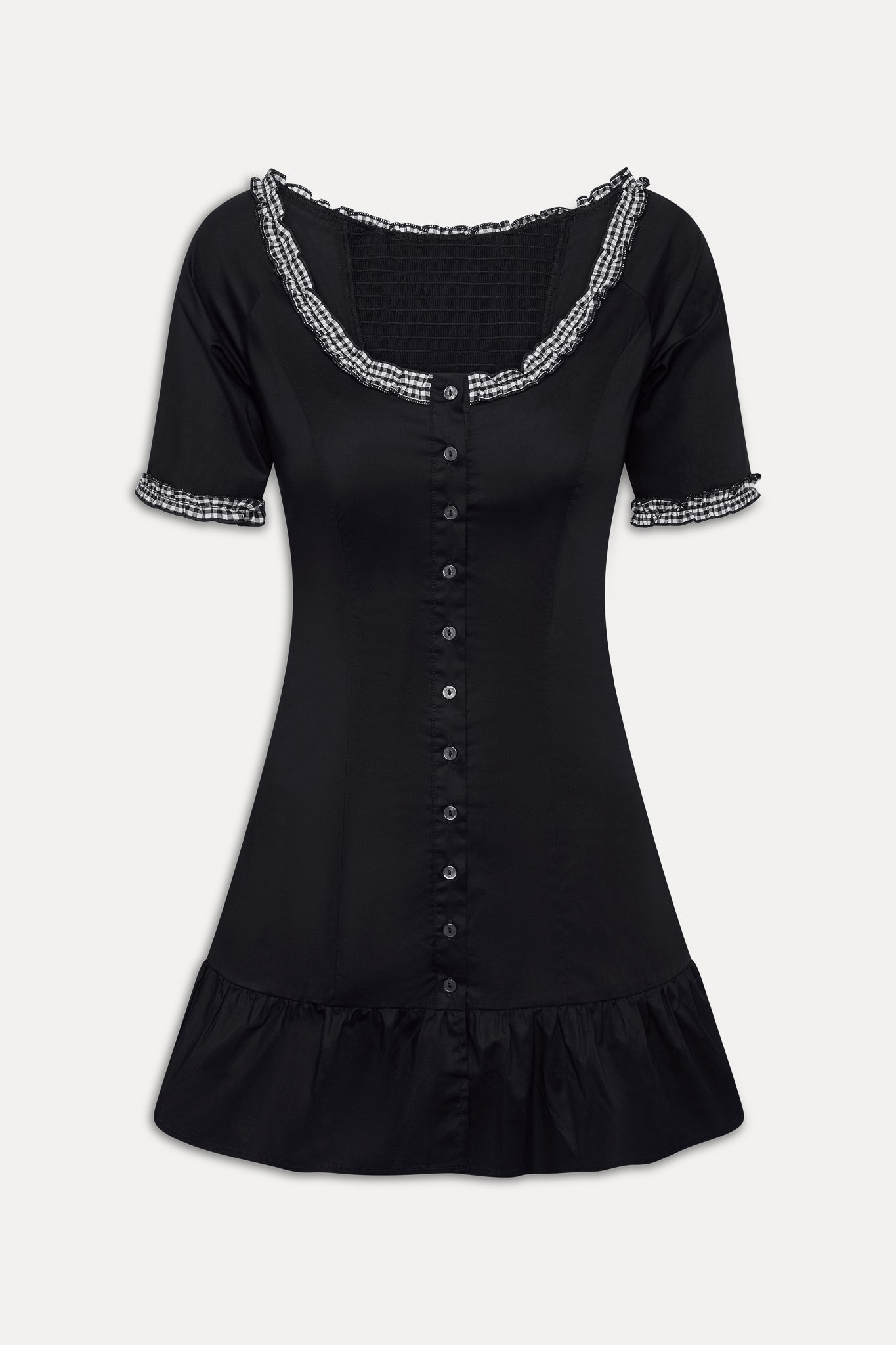 Sweet Dreams Cotton Mini Dress - Black