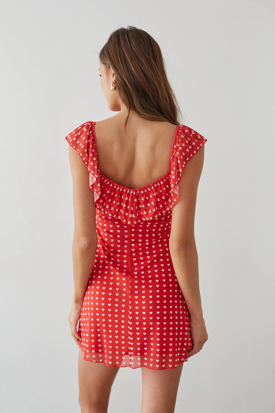 Enid Ruffle Heart Mini Dress