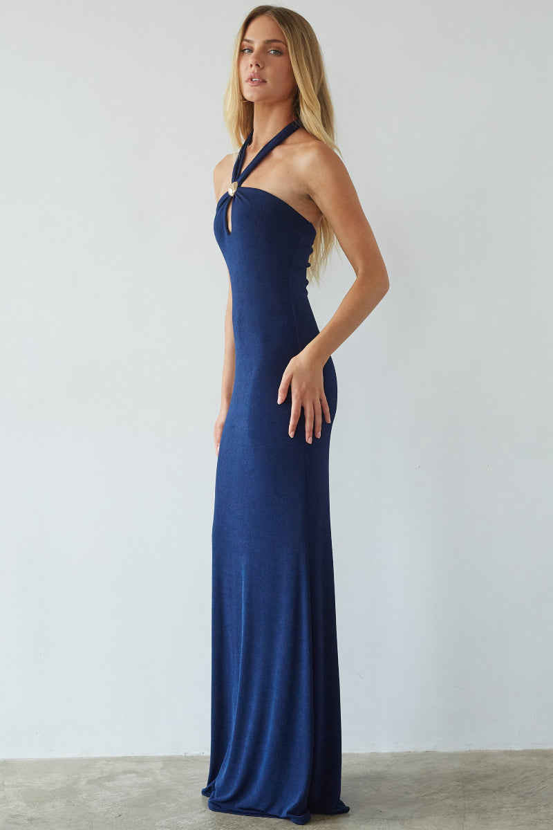 Ragen Keyhole Halter Maxi Dress